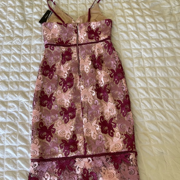 Lulu's Burgundy and Pink Lace Dress - Picture 5 of 11
